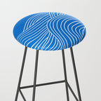 French Blue Ocean Waves Stool Gallery Image 2