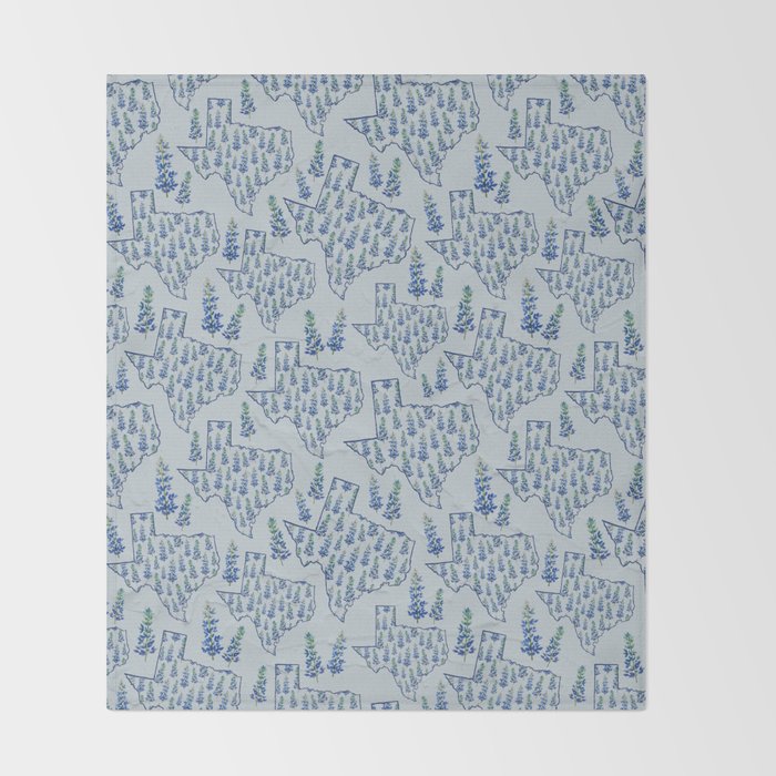 Texas Blue Bonnets Throw Blanket Gallery Image 2