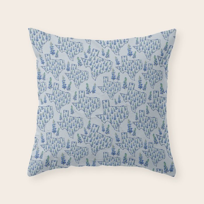 Texas Blue Bonnets Throw Pillow Gallery Image 6