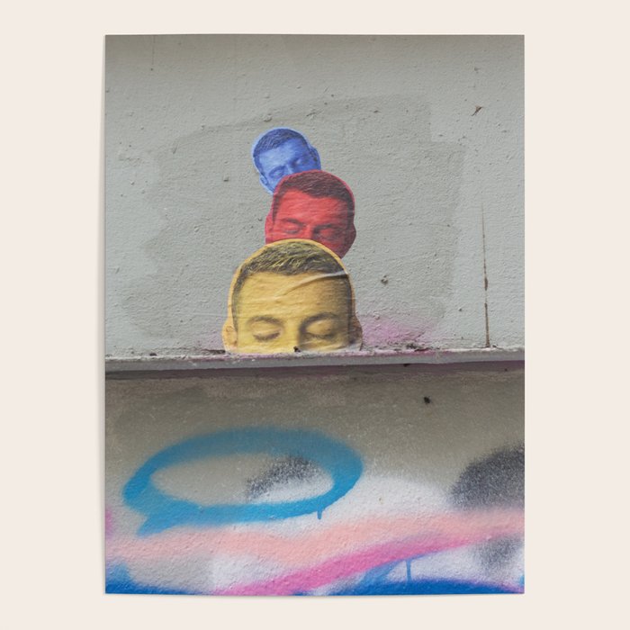 Layered Street Art Portrait Poster Gallery Image 1