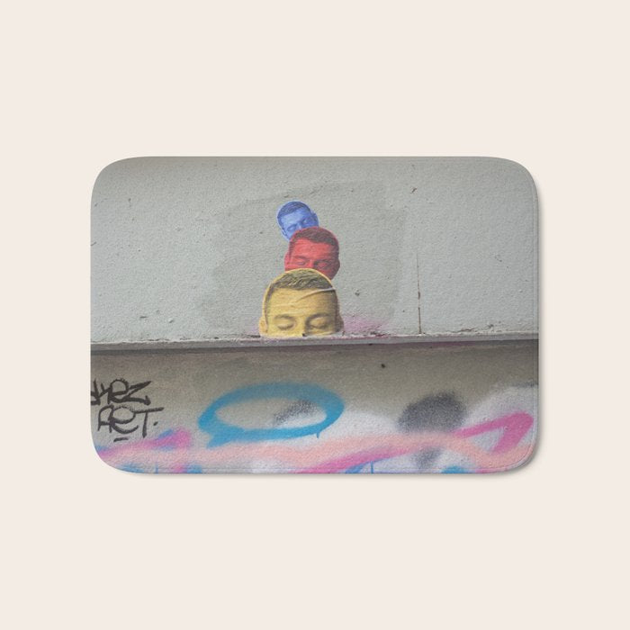 Layered Street Art Portrait Bath Mat Gallery Image 1