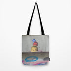 Layered Street Art Portrait Tote Bag Gallery Image 2