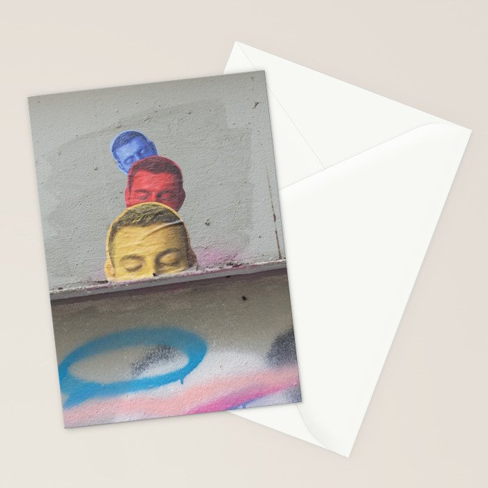 Layered Street Art Portrait Stationery Card Gallery Image 2