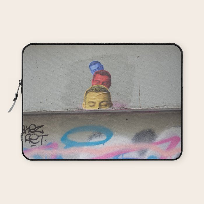 Layered Street Art Portrait Laptop Sleeve Gallery Image 1