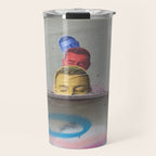 Layered Street Art Portrait Travel Mug Gallery Image 1
