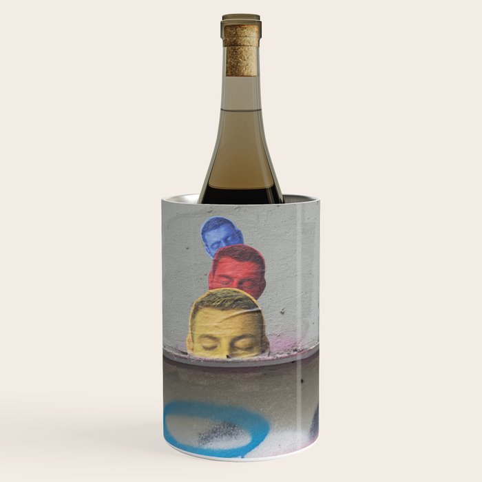 Layered Street Art Portrait Wine Chiller Gallery Image 1