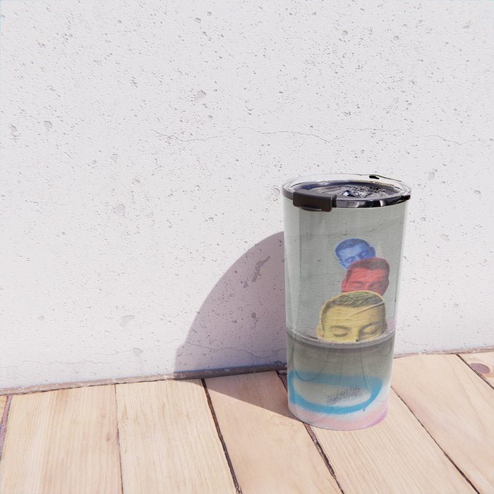 Layered Street Art Portrait Travel Mug Gallery Image 4