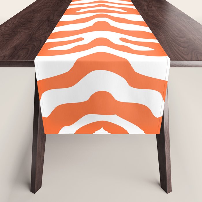 Zebra Wild Animal Print Orange Table Runner Gallery Image 1