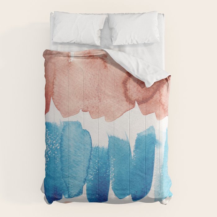 3  Watercolor November 2021 211130 Painting Valourine Original Design Color Bright Modern Contemporary  Comforter Gallery Image 6