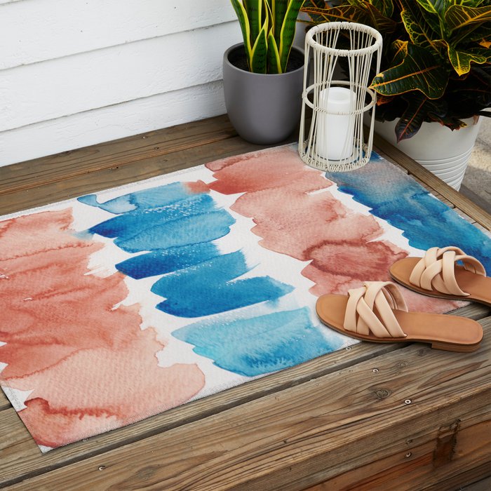 3  Watercolor November 2021 211130 Painting Valourine Original Design Color Bright Modern Contemporary  Outdoor Rug Gallery Image 2