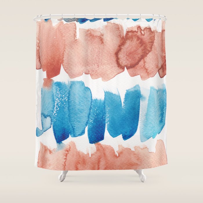 3  Watercolor November 2021 211130 Painting Valourine Original Design Color Bright Modern Contemporary  Shower Curtain Gallery Image 1