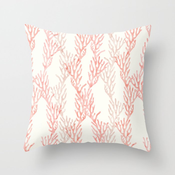coral - warm pink Throw Pillow Gallery Image 1