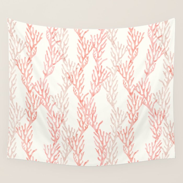 coral - warm pink Wall Tapestry Gallery Image 1