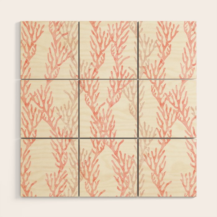 coral - warm pink Wood Wall Art Gallery Image 1