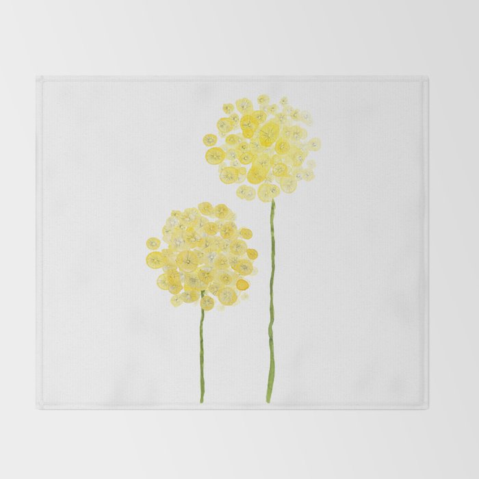 two abstract dandelions watercolor Throw Blanket Gallery Image 2