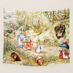Peter Rabbitâs Neighbourhood by Beatrix Potter Wall Tapestry Gallery Image 4