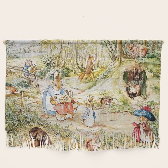 Peter Rabbitâs Neighbourhood by Beatrix Potter Wall Hanging Gallery Image 1