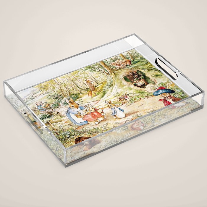 Peter Rabbitâs Neighbourhood by Beatrix Potter Acrylic Tray Gallery Image 1