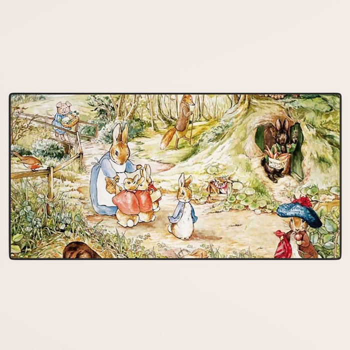 Peter Rabbitâs Neighbourhood by Beatrix Potter Desk Mat Gallery Image 3
