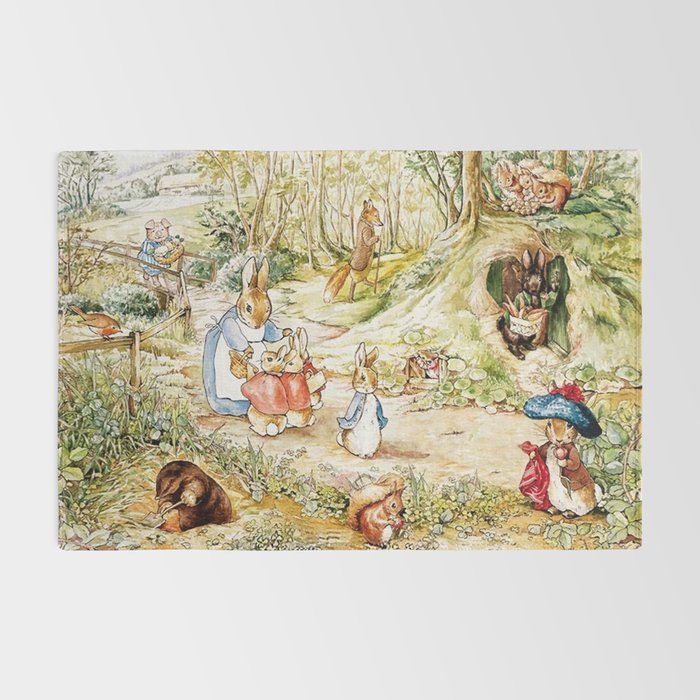 Peter Rabbitâs Neighbourhood by Beatrix Potter Rug Gallery Image 2