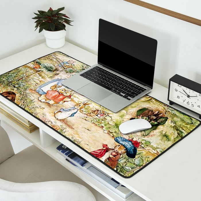 Peter Rabbitâs Neighbourhood by Beatrix Potter Desk Mat Gallery Image 2