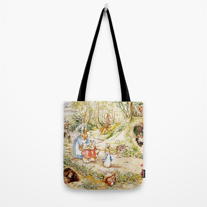 Peter Rabbitâs Neighbourhood by Beatrix Potter Tote Bag Gallery Image 2