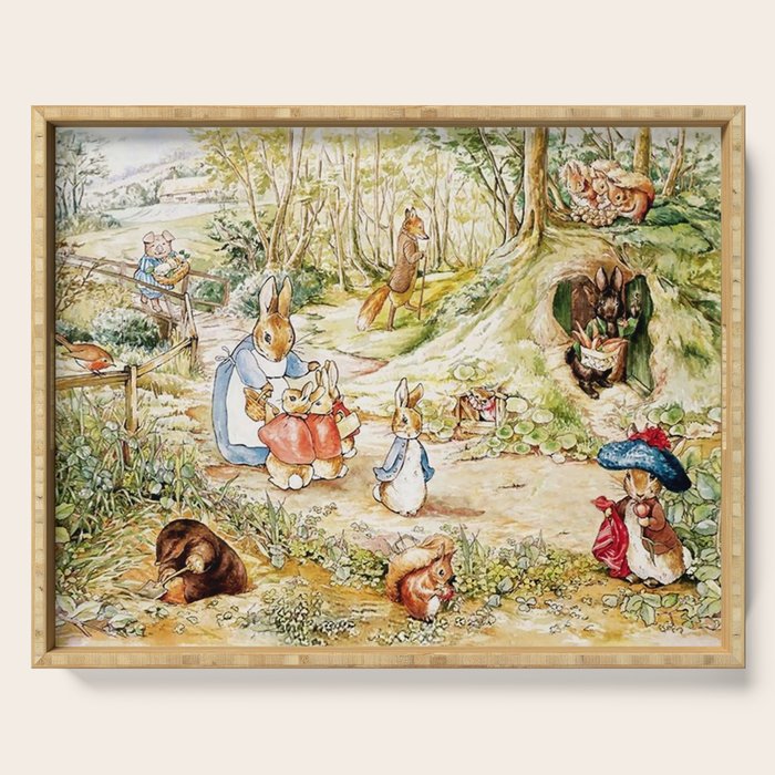 Peter Rabbitâs Neighbourhood by Beatrix Potter Serving Tray Gallery Image 1