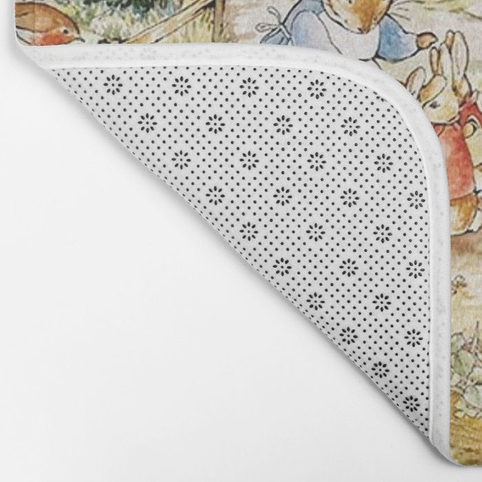 Peter Rabbitâs Neighbourhood by Beatrix Potter Bath Mat Gallery Image 2