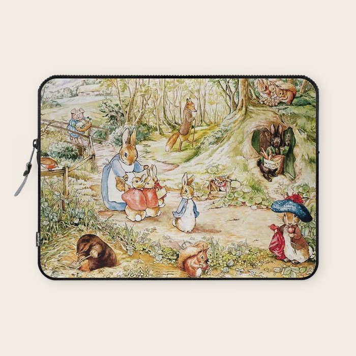 Peter Rabbitâs Neighbourhood by Beatrix Potter Laptop Sleeve Gallery Image 1