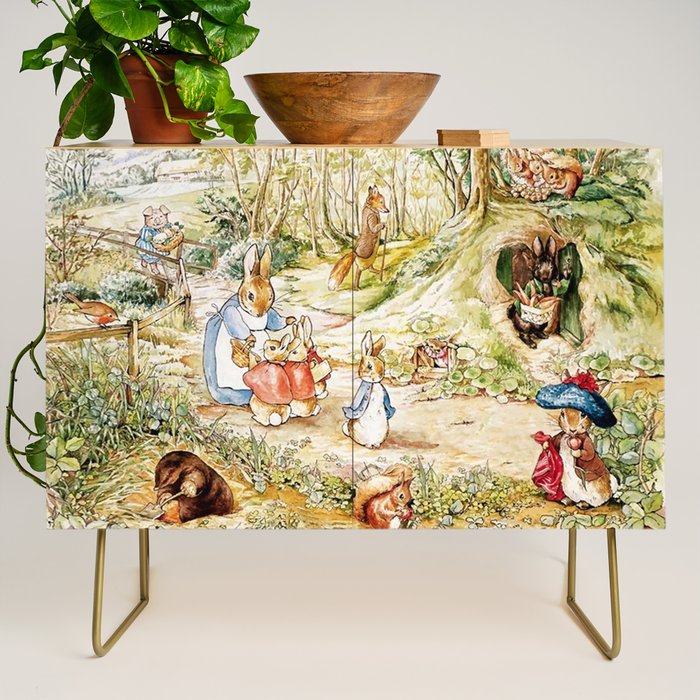 Peter Rabbitâs Neighbourhood by Beatrix Potter Credenza Gallery Image 1