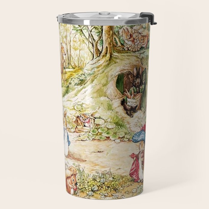 Peter Rabbitâs Neighbourhood by Beatrix Potter Travel Mug Gallery Image 2