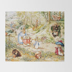 Peter Rabbitâs Neighbourhood by Beatrix Potter Throw Blanket Gallery Image 2