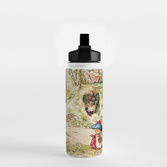Peter Rabbitâs Neighbourhood by Beatrix Potter Water Bottle Gallery Image 2