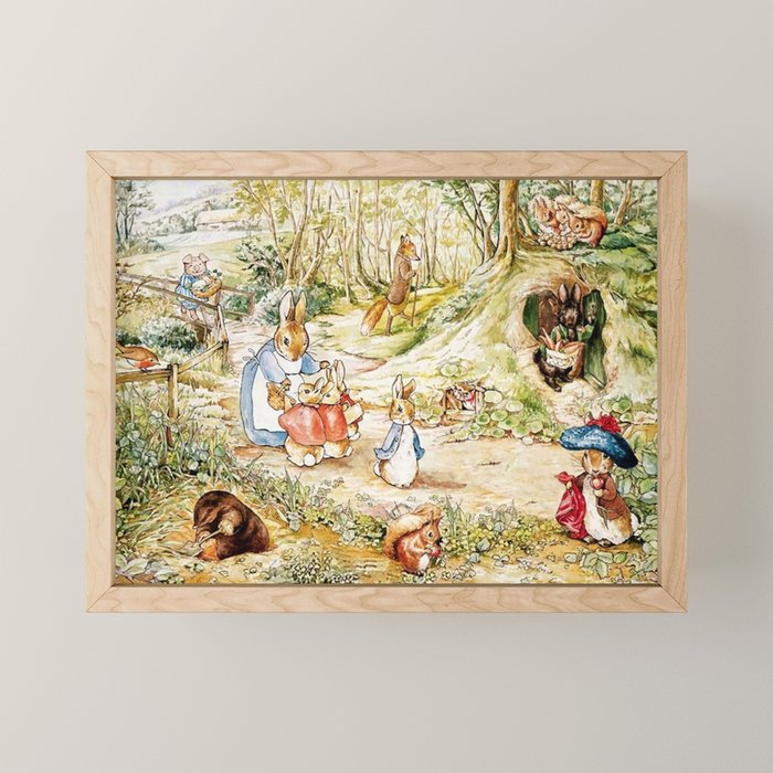 Peter Rabbitâs Neighbourhood by Beatrix Potter Mini Art Print Gallery Image 1