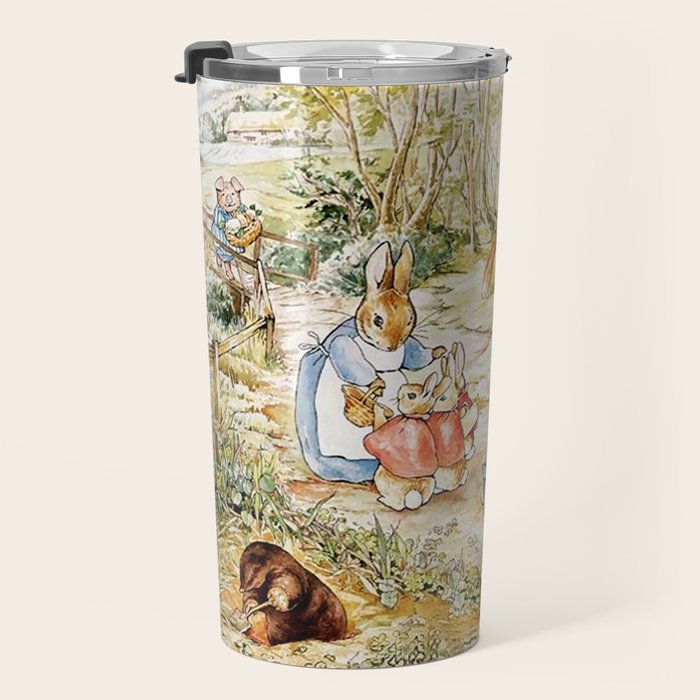 Peter Rabbitâs Neighbourhood by Beatrix Potter Travel Mug Gallery Image 3