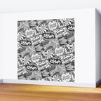 Black and White Modern Comic Book Superhero Pattern Color Colour Cartoon Lichtenstein Pop Art Wall Mural Gallery Image 2