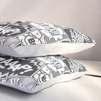 Black and White Modern Comic Book Superhero Pattern Color Colour Cartoon Lichtenstein Pop Art Pillow Sham Gallery Image 3