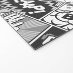 Black and White Modern Comic Book Superhero Pattern Color Colour Cartoon Lichtenstein Pop Art Welcome Mat Gallery Image 2
