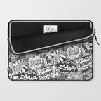 Black and White Modern Comic Book Superhero Pattern Color Colour Cartoon Lichtenstein Pop Art Laptop Sleeve Gallery Image 2