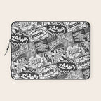 Black and White Modern Comic Book Superhero Pattern Color Colour Cartoon Lichtenstein Pop Art Laptop Sleeve Gallery Image 1