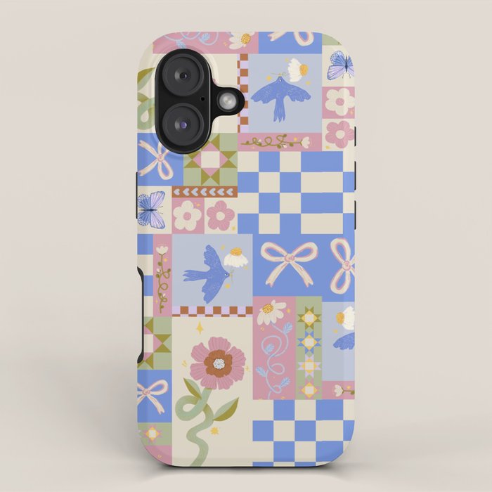 Whimsical Folk Garden Collage iPhone Case Gallery Image 1