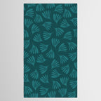 Green Teal Wispy Leaves Contemporary Abstract Botanical Pattern Tablecloth Gallery Image 2