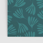 Green Teal Wispy Leaves Contemporary Abstract Botanical Pattern Poster Gallery Image 3