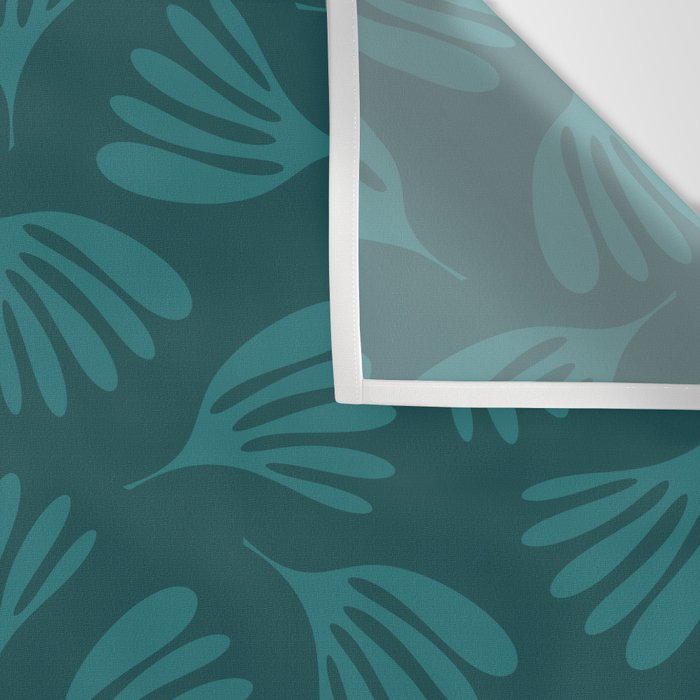 Green Teal Wispy Leaves Contemporary Abstract Botanical Pattern Wall Tapestry Gallery Image 3