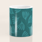 Green Teal Wispy Leaves Contemporary Abstract Botanical Pattern Coffee Mug Gallery Image 4