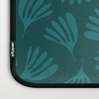 Green Teal Wispy Leaves Contemporary Abstract Botanical Pattern Laptop Sleeve Gallery Image 3