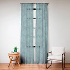 Green Teal Wispy Leaves Contemporary Abstract Botanical Pattern Window Curtain Gallery Image 20