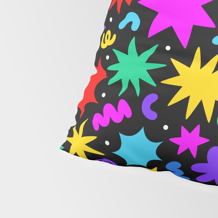 Colorful fun abstract star shape pattern Pillow Sham Gallery Image 4