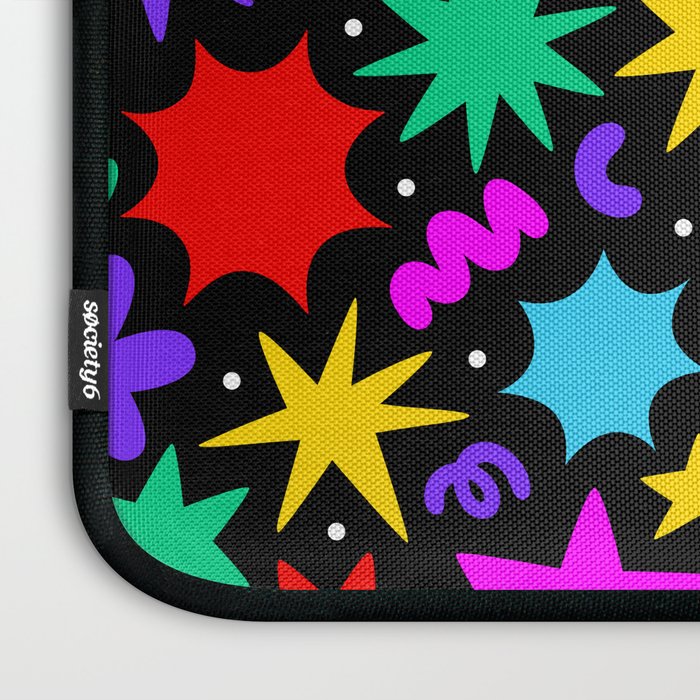 Colorful fun abstract star shape pattern Laptop Sleeve Gallery Image 3