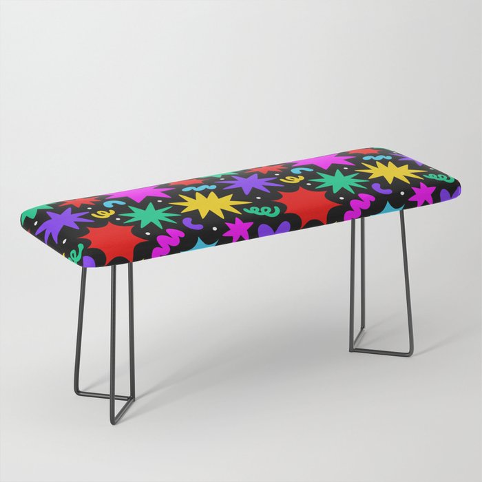 Colorful fun abstract star shape pattern Bench Gallery Image 1